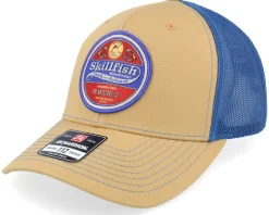 Retro Fishing Logo 112 Split Royal/Red Trucker - Skillfish