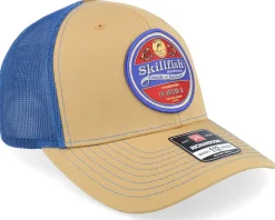 Retro Fishing Logo 112 Split Biscuit/True Blue Trucker - Skillfish