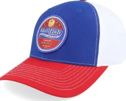 Retro Fishing Logo 112 Split Biscuit/True Blue Trucker - Skillfish