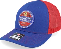 Retro Fishing Logo 112 Split Biscuit/True Blue Trucker - Skillfish