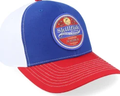 Retro Fishing Logo 312 Tri Royal/White/Red Trucker - Skillfish