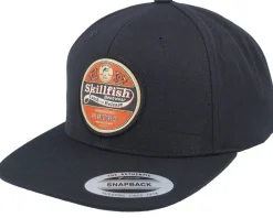 Retro Fishing Logo Black Snapback - Skillfish