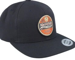 Retro Fishing Logo Black Snapback - Skillfish