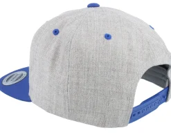 Retro Fishing Logo Heather Grey/Royal Snapback - Skillfish