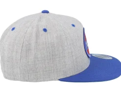 Retro Fishing Logo Heather Grey/Royal Snapback - Skillfish