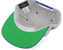 Retro Fishing Logo Heather Grey/Royal Snapback - Skillfish