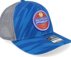 Retro Fishing Logo 112p Streak Royal Camo/Charcoal Trucker - Skillfish