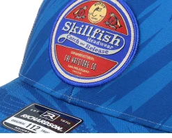 Retro Fishing Logo 112p Streak Royal Camo/Charcoal Trucker - Skillfish