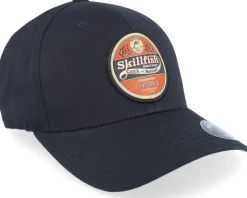 Retro Fishing Logo Wooly Combed Black Flexfit - Skillfish