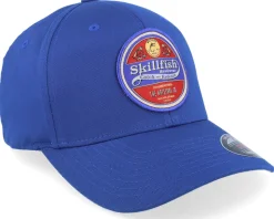 Retro Fishing Logo Wooly Combed Royal Flexfit - Skillfish