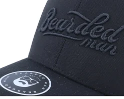 Retro Script 3D Logo Black 110 Adjustable - Bearded Man