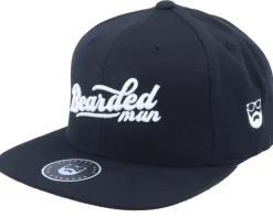 Retro Script 3D Logo Heather Grey Snapback - Bearded Man
