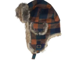 Rex Faux Fur Rust Check Trapper - MJM Hats