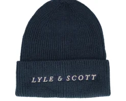 Ribbed Beanie Dark Navy Cuff - Lyle & Scott