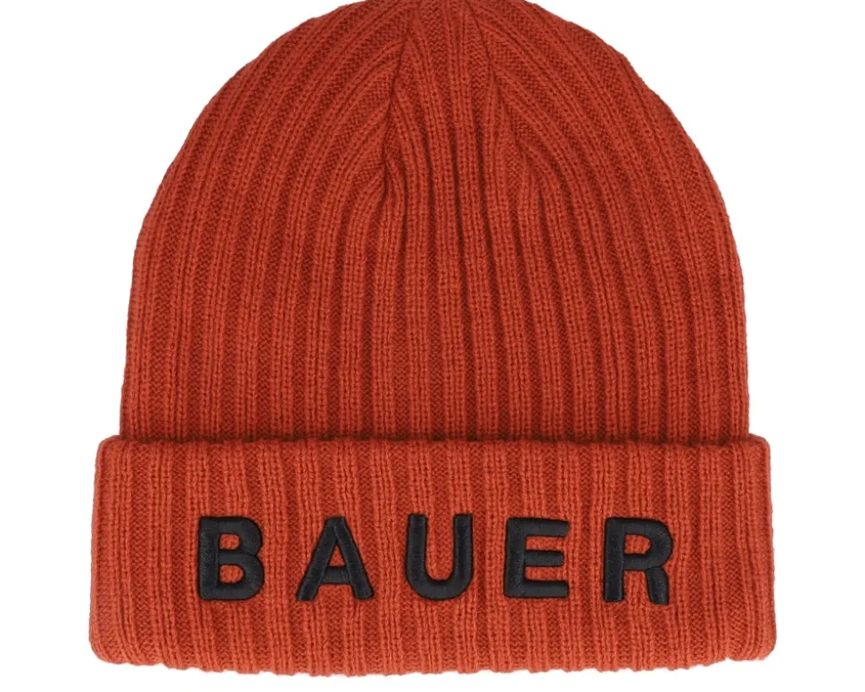 Ribbed Toque Fire Red Cuff - Bauer