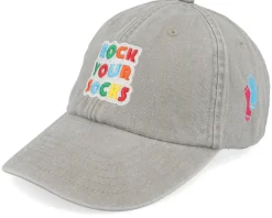 Rock Your Socks Vintage Washed Grey Dad Cap - Iconic