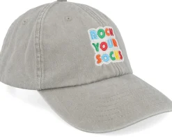Rock Your Socks Vintage Washed Grey Dad Cap - Iconic