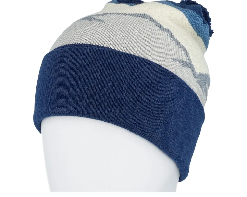 Rocky Mountain Peaks Blue/White Pom - Beechfield