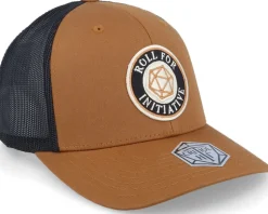 Roll For Initiative Logo Caramel/Black Trucker - Critiql Hit