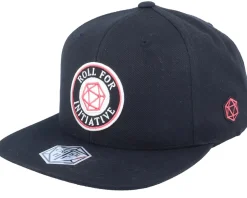 Roll For Initiative Logo Black Snapback - Critiql Hit