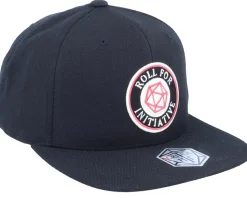 Roll For Initiative Logo Black Snapback - Critiql Hit