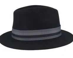 Roma Black/Grey Charcoal Fedora - Brixton