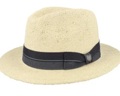 Roma Fedora Natural/Black Straw Hat - Brixton