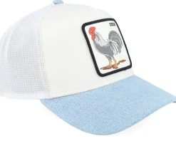 Rooster Fan Institution Ball Club White/Sky A-Frame Trucker - Goorin Bros.