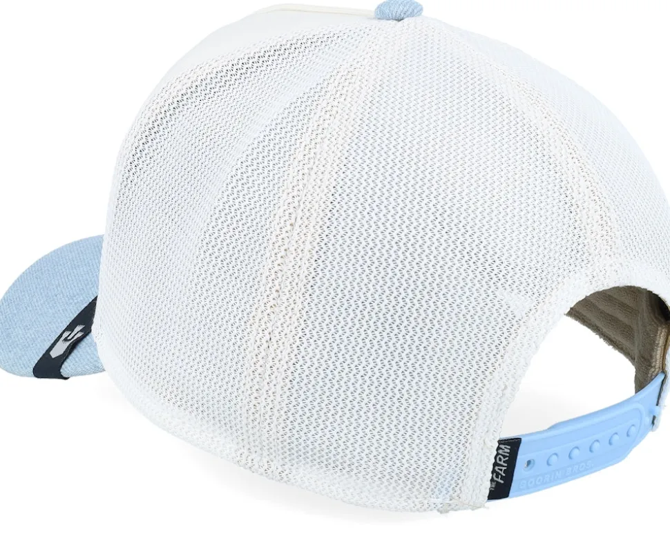 Rooster Fan Institution Ball Club White/Sky A-Frame Trucker - Goorin Bros.