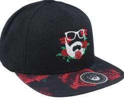 Rose Logo Black/Rose Snapback - Bearded Man
