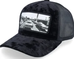 50s Classic Cars Velvet Black A-Frame Trucker - Calza Pennello