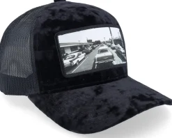 50s Classic Cars Velvet Black A-Frame Trucker - Calza Pennello