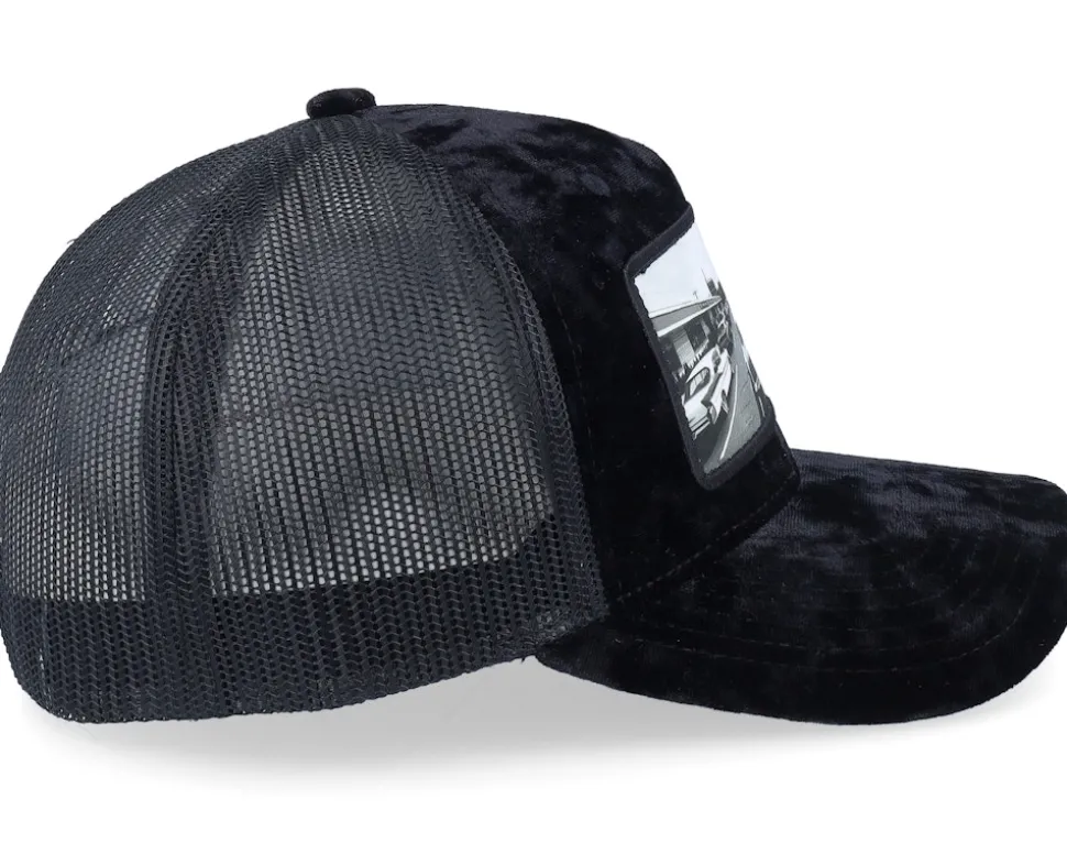 50s Classic Cars Velvet Black A-Frame Trucker - Calza Pennello