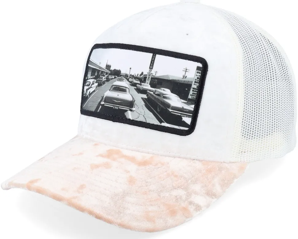 50s Classic Cars Velvet White/Peach/Ivory A-Frame Trucker - Calza Pennello