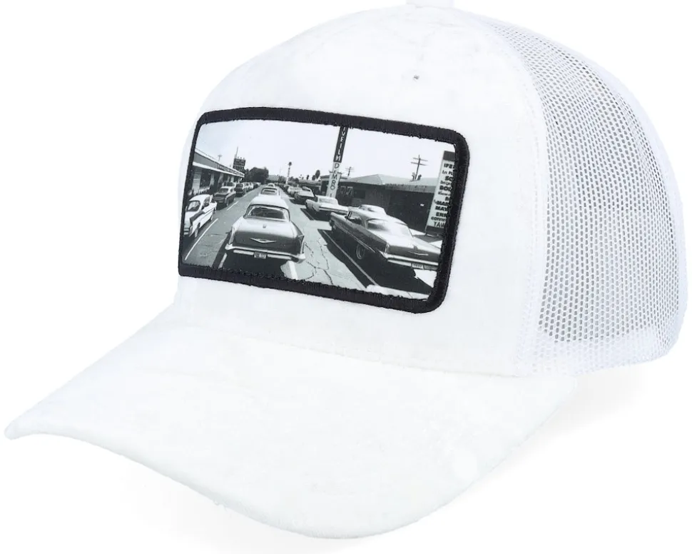50s Classic Cars Velvet White/Peach/Ivory A-Frame Trucker - Calza Pennello