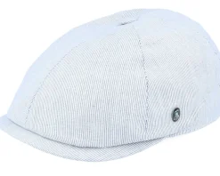 S22 Stripe White/Grey Flat Cap - City Sport