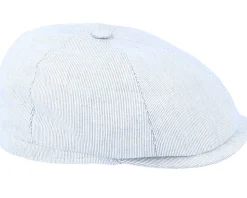 S22 Stripe White/Grey Flat Cap - City Sport