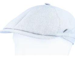 S22 Stripe White/Grey Flat Cap - City Sport