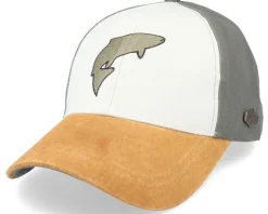 Salmon Cotton White/Olive/Suede Adjustable - MJM Hats