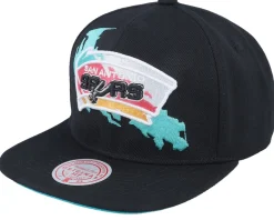 San Antonio Spurs Paint By Number Hwc Black Snapback - Mitchell & Ness