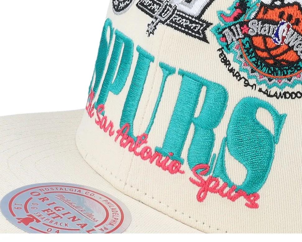 San Antonio Spurs Reframe Retro Off White Snapback - Mitchell & Ness