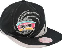 San Antonio Spurs Spiral Deadstock Black Snapback - Mitchell & Ness