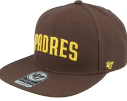 San Diego Padres No Shot Script Under Captain Brown Snapback - 47 Brand