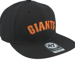 San Francisco Giants No Shot Script Under Captain Black Snapback - 47 Brand