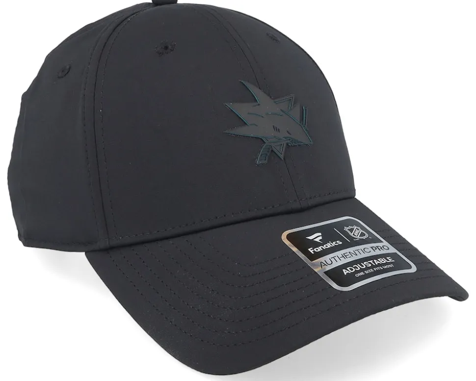 San Jose Sharks Authentic Pro Road Black Adjustable - Fanatics
