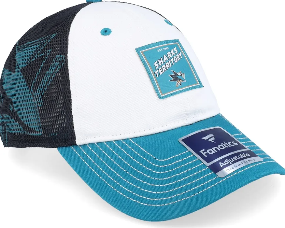 San Jose Sharks Block Party Dad Cap Active Blue/White Trucker - Fanatics