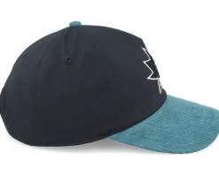 San Jose Sharks Burnett Black/Blue Corduroy A-Frame Adjustable - American Needle