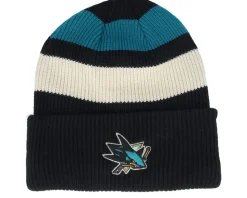 San Jose Sharks Clubhouse Jennings Beanie Black/White/Teal Cuff - 47 Brand