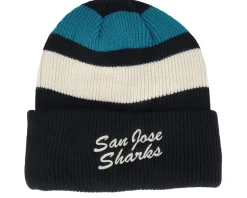 San Jose Sharks Clubhouse Jennings Beanie Black/White/Teal Cuff - 47 Brand