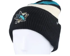San Jose Sharks Clubhouse Jennings Beanie Black/White/Teal Cuff - 47 Brand